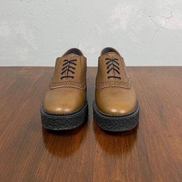 Y's Yohji Yamamoto A/W 2013 Crepe Sole Brown Leather Derbies - Y's 4, US W 6.5 - Picture 3 of 9